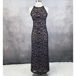 Vtg 90s Rampage Floral Maxi Dress Small Y2K Whimsigoth Fairy Formal Glitter Glam